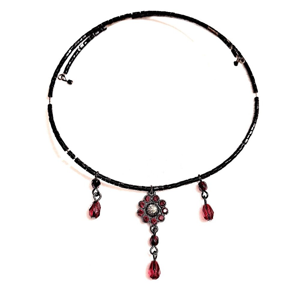 GLASS BEAD, CRYSTAL, HEART & MORE NECKLACE